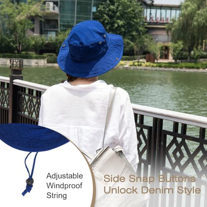 Bucket Hat UV Protection Sun Hat, Boonie Fishing Safari Hats for Outdoors - color: Royal Blue
