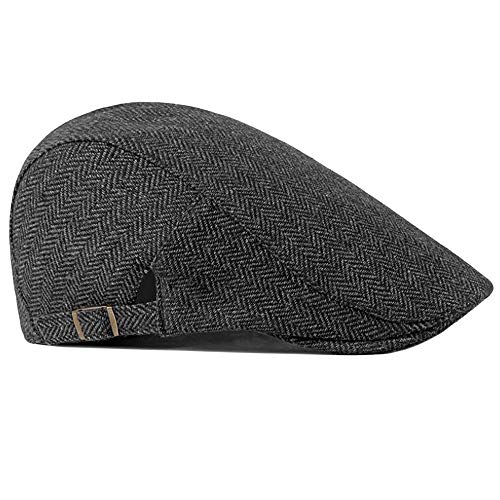 2 Pack Men's Cotton Flat Cap Ivy Gatsby Newsboy Hat - color: B