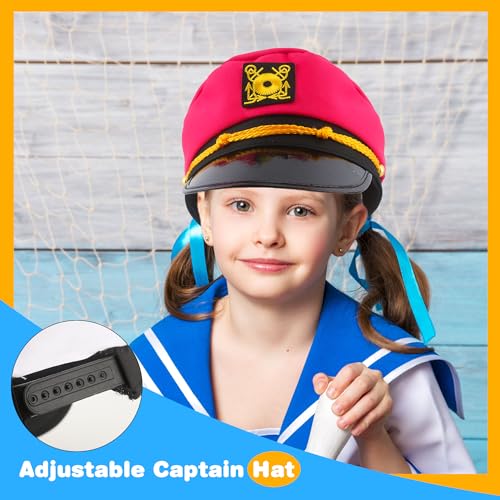8 Pieces Captain Hats Adjustable White Sailors Navy Marine Admiral Caps for Yacht Theme Party Costume Accessory - color: Style 6