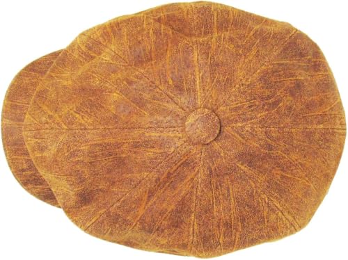 KBETHOS Leather Ascot Made in USA Ivy Collection Classic Newsboy Caps - color: (B) Leather - Light Brown, size: Small-Medium