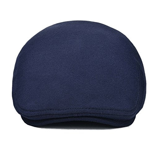 VOBOOM Men's Cotton Flat Ivy Gatsby Newsboy Driving Hat Cap - color: Navy