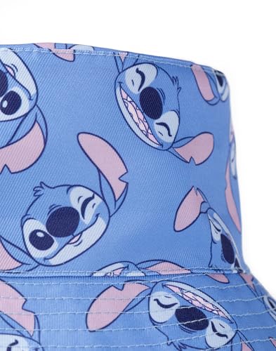 Disney Lilo & Stitch Girls Reversible Hat | Blue Stitch & Pink Angel | Soft Kids’ Sun Hat