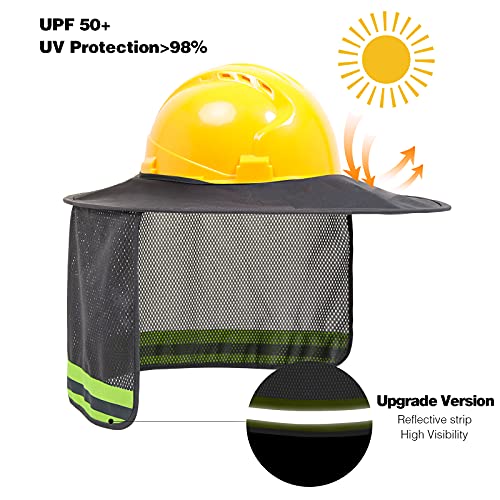 Hard Hat Sun Shade, High Vis Sun Visor Shade, Full Brim, Grey, 4PCS - color: 4 Packs Grey