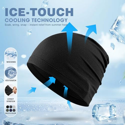 Justrideon 3-Pack Cooling Skull Cap Breathable 3D Honeycomb Mesh Men Women - color: Black + Black + Black