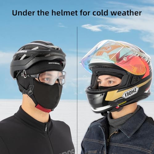 ROCKBROS Helmet Liner, Thermal Fleece Skull Cap with Glasses Holes