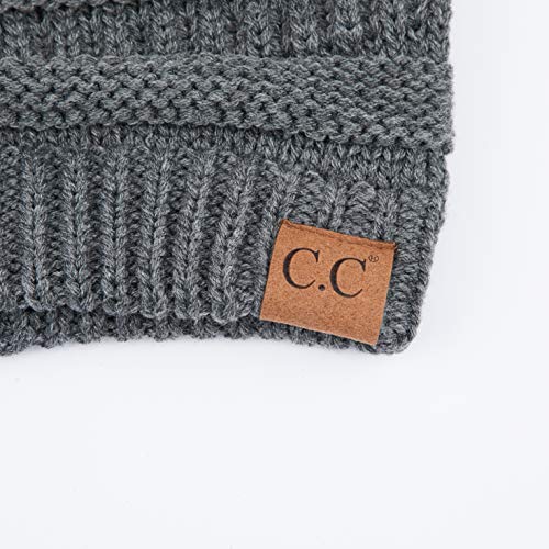 C.C Exclusives Cable Knit Beanie - Thick, Soft & Warm Chunky Beanie Hats - color: Dk Mel Grey