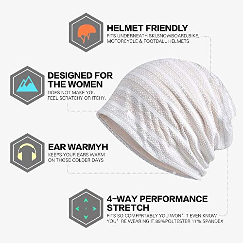 Ababalaya Womens Cotton Summer Beanie Chemo Headwear Sleep Cap - color: C-1409pack