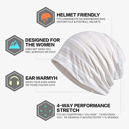 Ababalaya Womens Cotton Summer Beanie Chemo Headwear Sleep Cap - color: C-1409pack
