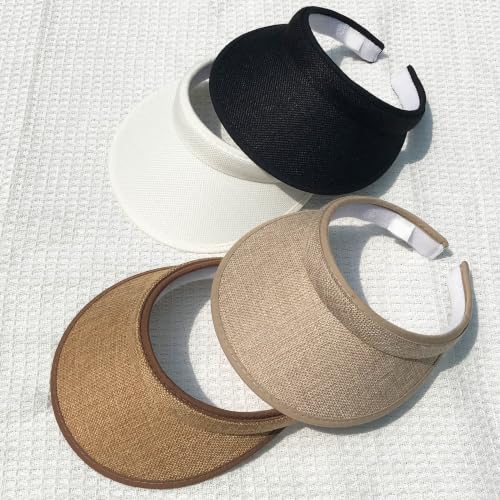 Sun Visor Hat for Women Men Clip On Outdoor Sports Cap - color: Brown