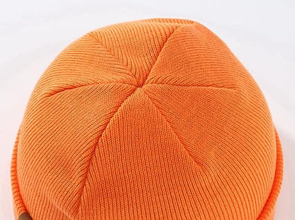 Home Prefer Mens Winter Hats Acrylic Knit Cuff Beanie Cap Warm Womens Beanie Hat - color: Orange