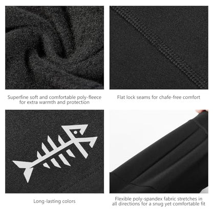 BASSDASH Winter Balaclava Fleece Ski Mask Ninja Hood Neck Warmer Fishing Hunting - color: Black