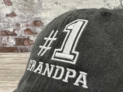 Hepandy Embroidered Baseball Caps for Grandpa Grandma Mom Dad Papa Nana - color: No.1 Grandpa (Washed Black)