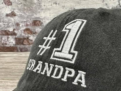 Hepandy Embroidered Baseball Caps for Grandpa Grandma Mom Dad Papa Nana - color: No.1 Grandpa (Washed Black)