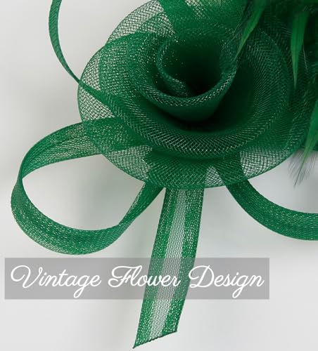 Fascinators Hats for Women Tea Party Headband Cocktail Wedding Headwear Headband for Women and Girls - color: Green