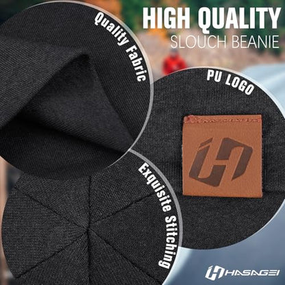 Beanie Cotton Soft and Skin Friendly Unisex Beanie Hat Beanies Hats Men Slouchy Beanie Hats for Women - color: Black