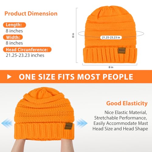 ZOORON Womens Winter Hat Slouchy Beanies for Women Cable Knit Beanie Hats - color: 1pack--orange
