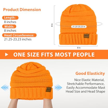 ZOORON Womens Winter Hat Slouchy Beanies for Women Cable Knit Beanie Hats - color: 1pack--orange
