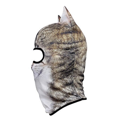 WTACTFUL 3D Animal Ears Balaclava, Breathable Face Mask for Halloween - color: Cat Meb-20