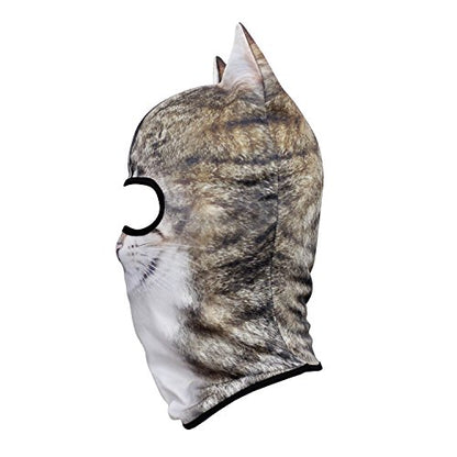 WTACTFUL 3D Animal Ears Balaclava, Breathable Face Mask for Halloween - color: Cat Meb-20