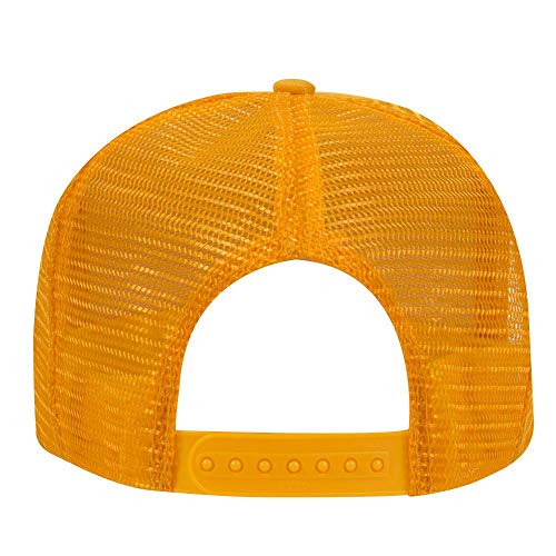 OTTO Polyester Foam Front 5 Panel High Crown Mesh Back Trucker Hat - color: Gold