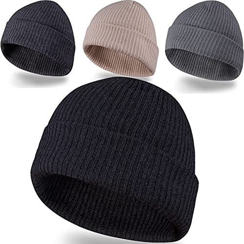 LAKIBOLE Beanie Hats for Men Spring Summer Autumn Winter Slouchy Beanies for Women Teenage Boys Girls - color: 4pack(black/Dark Gray/Medium Hemp Gray/Beige)