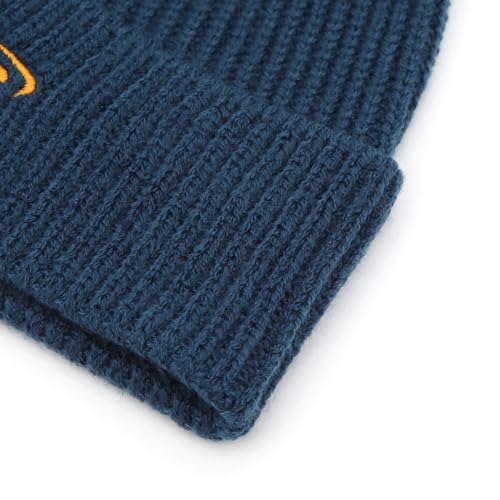 UNDERCONTROL Flexible Fit Logo Embroidery Unisex Fall Winter Thin Long Acryl Trawler Beanie Knit Slouchy Skull Ski Hat Korea - color: Flex Liquid Navy