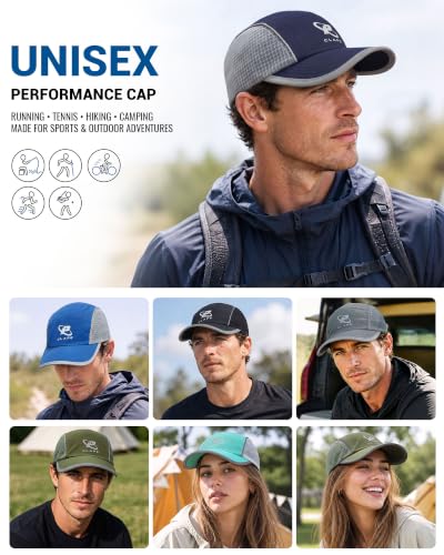Croogo 5 Panel Running Hat Quick-Drying Lightweight Mesh Baseball Cap - color: Navy