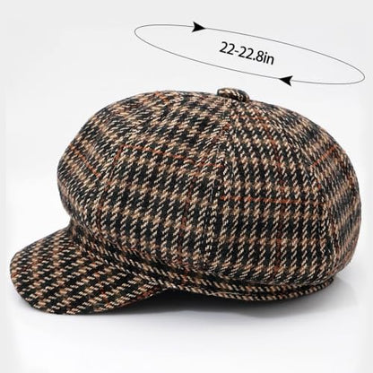 Newsboy Caps for Women Classic Beret Hats Autumn Winter Cap - color: B-black