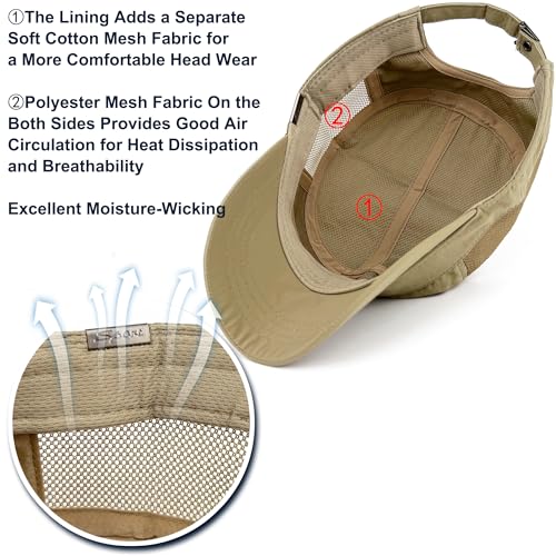Loneshark Water Resistant Military Hat Quick Dry Cadet Cap Army Flat Top - color: Sport-logo-w-mesh-khaki