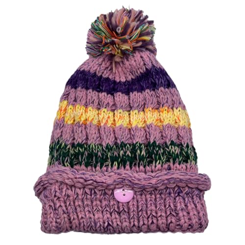 Ypser Women's Winter Warm Knitted Crochet Hat Fleece Lined Cable Faux Fur Pom Pom Beanie Hat Skull Cap - color: Pink 3 Pcs Set (Hat & Scarf & Face Mask)