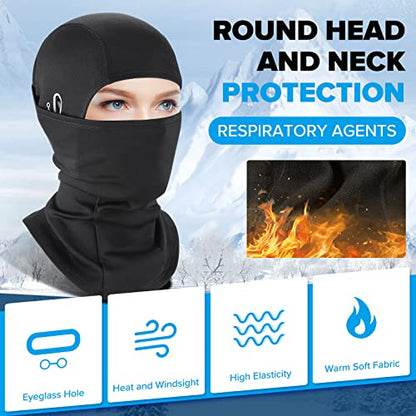 West Biking Balaclava Ski Mask Warm Face Mask for Cold Weather Lightweight Windproof Thermal Winter Scarf Face Mask Men Wome - color: Black-2