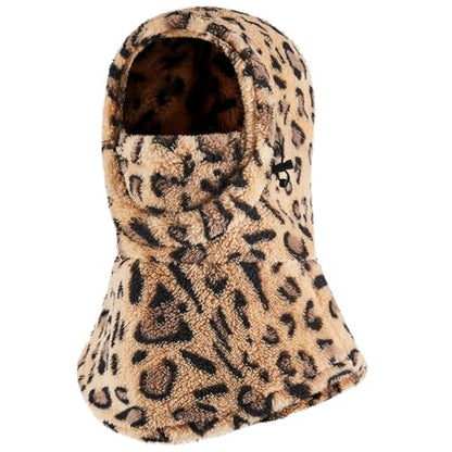 Ski Mask Kids Balaclava, Winter Ski Face Mask Cover, Fleece Hats for Kids - color: Leopard