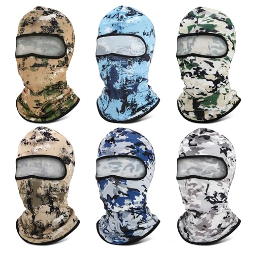 Fivali 6 Pack Balaclava Face Ski Mask: Windproof Breathable Full Head Cover - color: Multicolor Camo 6pack