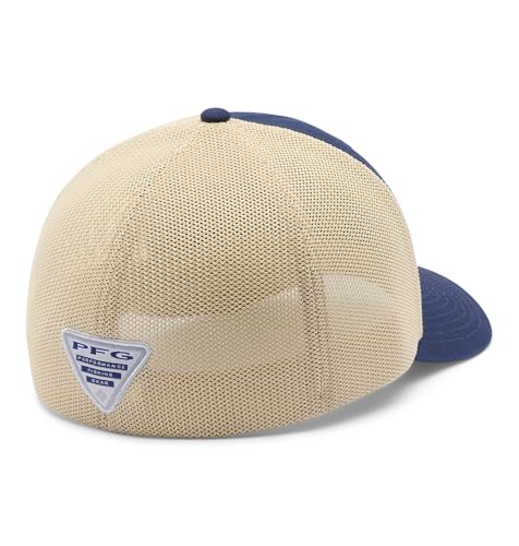 Columbia Unisex PFG Logo Mesh Ball Cap - color: Collegiate Navy/Fish Flag, size: Small-Medium