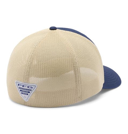 Columbia Unisex PFG Logo Mesh Ball Cap - color: Collegiate Navy/Fish Flag, size: Large-X-Large