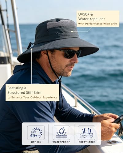 3 Pack Mens Boonie Sun Hat UV Protection Outdoor Bucket Fishing Hat for Hiking Safari & Gardening - color: 3 Pack-dark Grey＆light Grey＆army Green