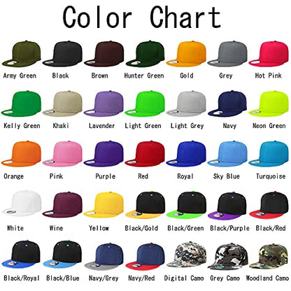 Classic Snapback Hat Cap Hip Hop Style Flat Bill Blank Solid Color Adjustable Size - color: 1pc Light Green