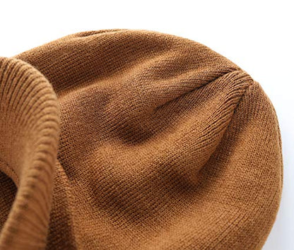 Home Prefer Men's Winter Beanie Hat with Brim Warm Double Knit Cuff Beanie Cap Watch Radar Hat - color: Brown