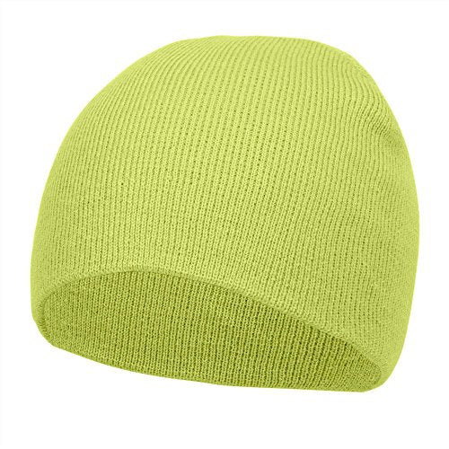 TOP HEADWEAR Cuffless Beanie for Men Women, Unisex Short Beanies Skull Cap - color: Melon Green