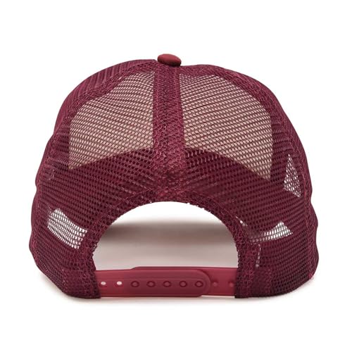 DALIX Two Tone Trucker Hat Summer Mesh Cap with Adjustable Snapback Strap - color: Maroon White, size: One Size