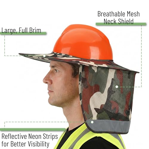 UNCO- Hard Hat Sun Shield, Camo - color: Camo, size: 1 Pack