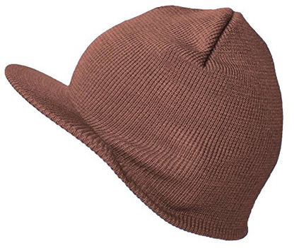 TOP HEADWEAR Winter Cuffless Beanie Visor - color: Brown