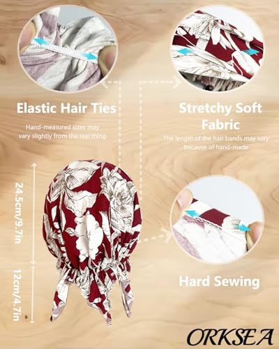 Chemo Headwear for Women Head Scarf Hats Beanie Coverings Scarves - color: Red Flowers