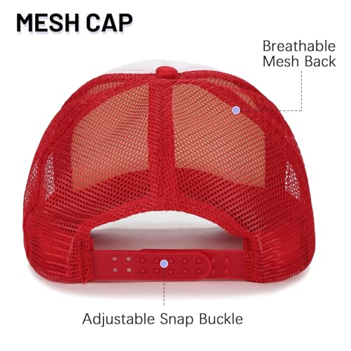 Ultrafun 10 Pack Trucker Hat Mesh Sublimation Blank Hats Adjustable Baseball Caps Hats for Men Women - color: Red White