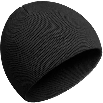 ROYBENS 100% Cotton No Cuff Beanie Hat Men Women, Fisherman Skull Cap - color: Black
