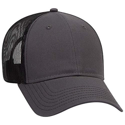 OTTO 6 Panel Low Profile Contrast Vertical Mesh Back Cap - color: Ch.gry/Blk/Blk