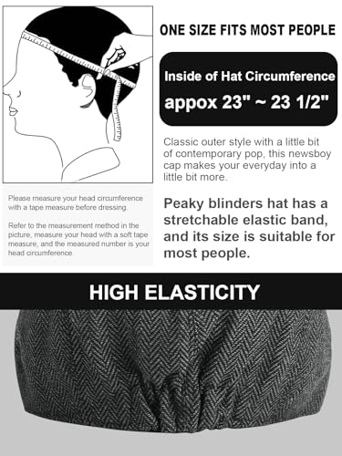 Senker Fashion 2 Pieces Newsboy Cap for Men - color: Dark Grey Dark Brown