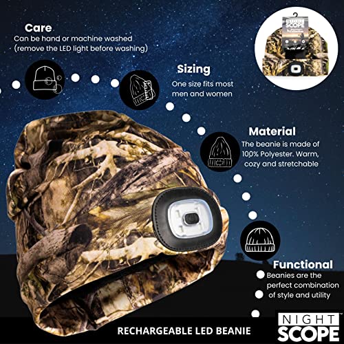 Classic Rechargeable LED Warm Knit Beanie Head Light Hat Headlamp for Outdoor Activities - color: Camo