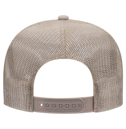 Otto Cap 5-Panel High Crown Mesh Back Trucker Hat - color: Khaki