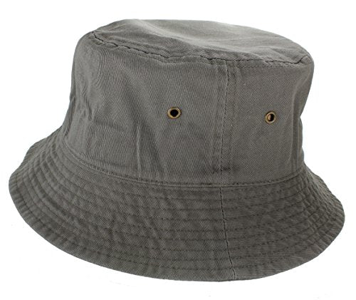Gelante Solid Color 100% Cotton Bucket Hat for Women and Men Packable Travel Summer Beach Hat - color: Olive, size: Small-Medium